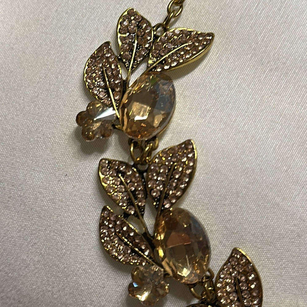 Amber Diamond Statement Necklace - image 3